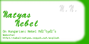 matyas nebel business card